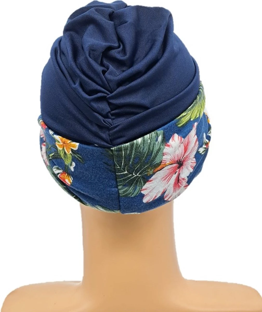 Johnson Headwear - Chemo Muts Dames - Blauw/ Bloemen - Chemo Muts - Chemo Cap - Muts - Cap - Hoofddeksel 7 Johnson Headwear - Chemo Muts Dames - Blauw/ Bloemen - Chemo Muts - Chemo Cap - Muts - Cap - Hoofddeksel - Afbeelding 5