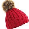 Merkloos Grof Gebreide Wintermuts Rood Met Bruine Pompon Voor Dames 2 Merkloos Grof Gebreide Wintermuts Rood Met Bruine Pompon Voor Dames -Bol Winkel 1032x1200