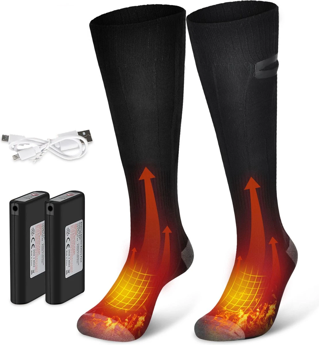 Qualitá® Verwarmde Sokken - Elektrische Sokken - Sokken - Elektrische Verwarmde Sokken - Maat 41-46 4 Qualitá® Verwarmde Sokken - Elektrische Sokken - Sokken - Elektrische Verwarmde Sokken - Maat 41-46 - Afbeelding 2