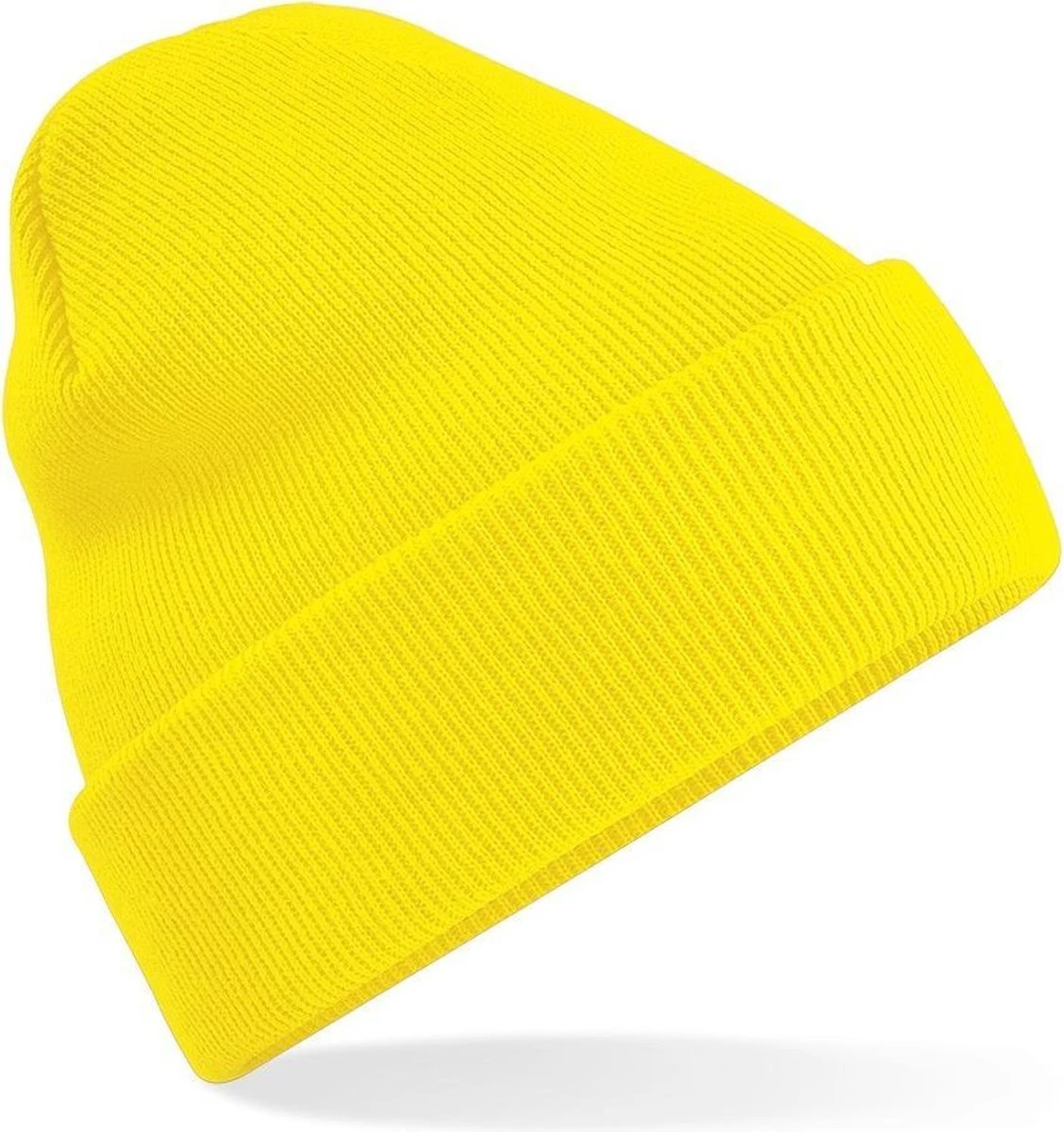 Merkloos Beechfield Original Cuffed Beanie Yellow 3 Merkloos Beechfield Original Cuffed Beanie Yellow