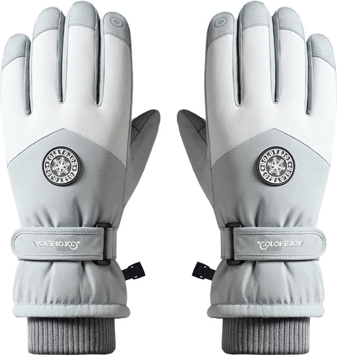 Touchscreen Ski Handschoenen - Grijs 3 Touchscreen Ski Handschoenen - Grijs