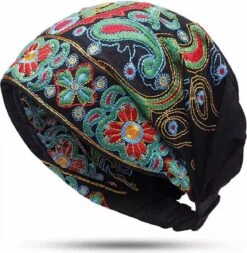 Beanie- Boasty ® Latina - Muts - Uniseks - Dun Stof - Beanie - Hippie - One Size - Hippie Accessoires-retro - Hoed-pasen