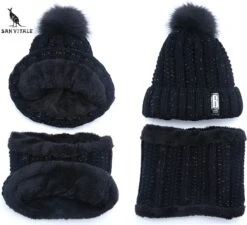 San Vitale® - Muts En Col-Sjaal - Beanie Muts - Gebreid - Warme Muts - Wintermuts - Gevoerd Wol - Zwart 15 San Vitale® - Muts En Col-Sjaal - Beanie Muts - Gebreid - Warme Muts - Wintermuts - Gevoerd Wol - Zwart -Bol Winkel 1200x1094 8