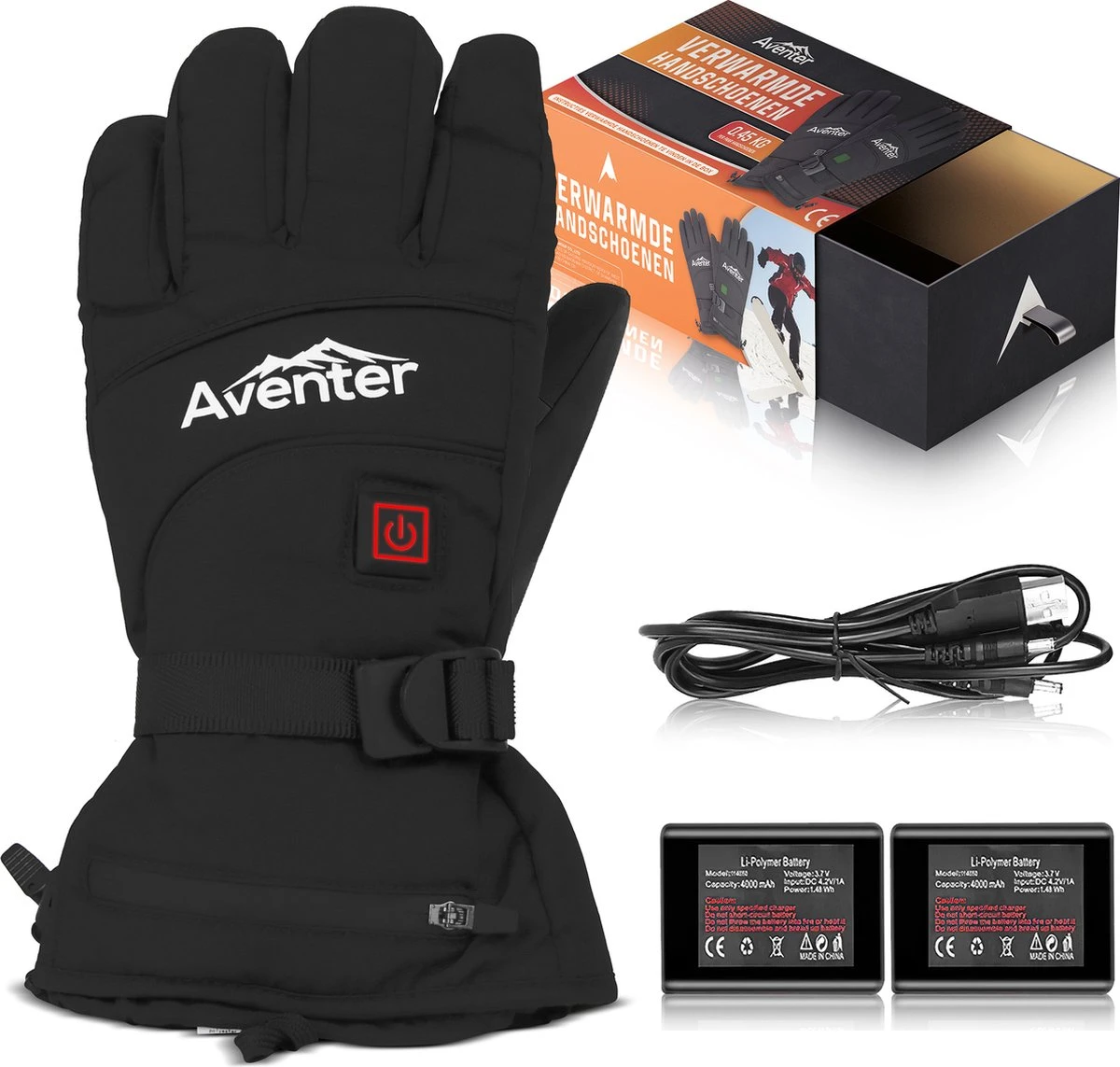 Handschoenen - Opwarmbare Handschoenen - Elektrische Handschoenen - Wintersport Handschoenen - Ski Handschoenen - Snowboard Handschoenen - Handschoen Dames - Handschoen Heren - Handschoen Maat 8 - Inclusief 2 Batterijen - Inclusief Oplader En Kabel 3 Handschoenen - Opwarmbare Handschoenen - Elektrische Handschoenen - Wintersport Handschoenen - Ski Handschoenen - Snowboard Handschoenen - Handschoen Dames - Handschoen Heren - Handschoen Maat 8 - Inclusief 2 Batterijen - Inclusief Oplader En Kabel