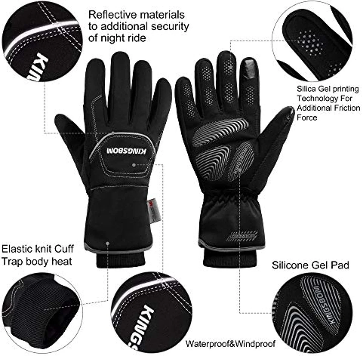 Merkloos Thermische Handschoenen -100°F (-73C) Waterdichte En Winddichte - 3M Thinsulate Winter Touchscreen Warme Handschoenen - Voor Fietsen, Paardrijden, Hardlopen, Buitensporten - Voor Dames En Heren - Zwart 7 Merkloos Thermische Handschoenen -100°F (-73C) Waterdichte En Winddichte - 3M Thinsulate Winter Touchscreen Warme Handschoenen - Voor Fietsen, Paardrijden, Hardlopen, Buitensporten - Voor Dames En Heren - Zwart - Afbeelding 5