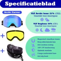VAIN Arctic Carver - Unisex Skibril - Magnetisch Wisselbaar - 100% UV -Bol Winkel 1200x1193 3