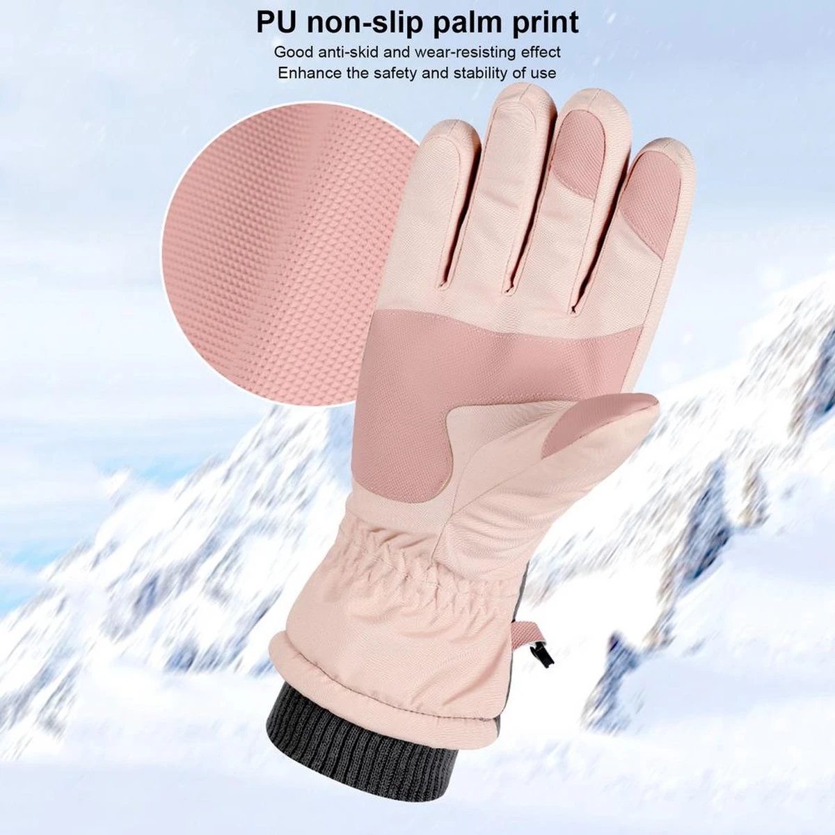 Touchscreen Ski Handschoenen - Grijs 4 Touchscreen Ski Handschoenen - Grijs - Afbeelding 2