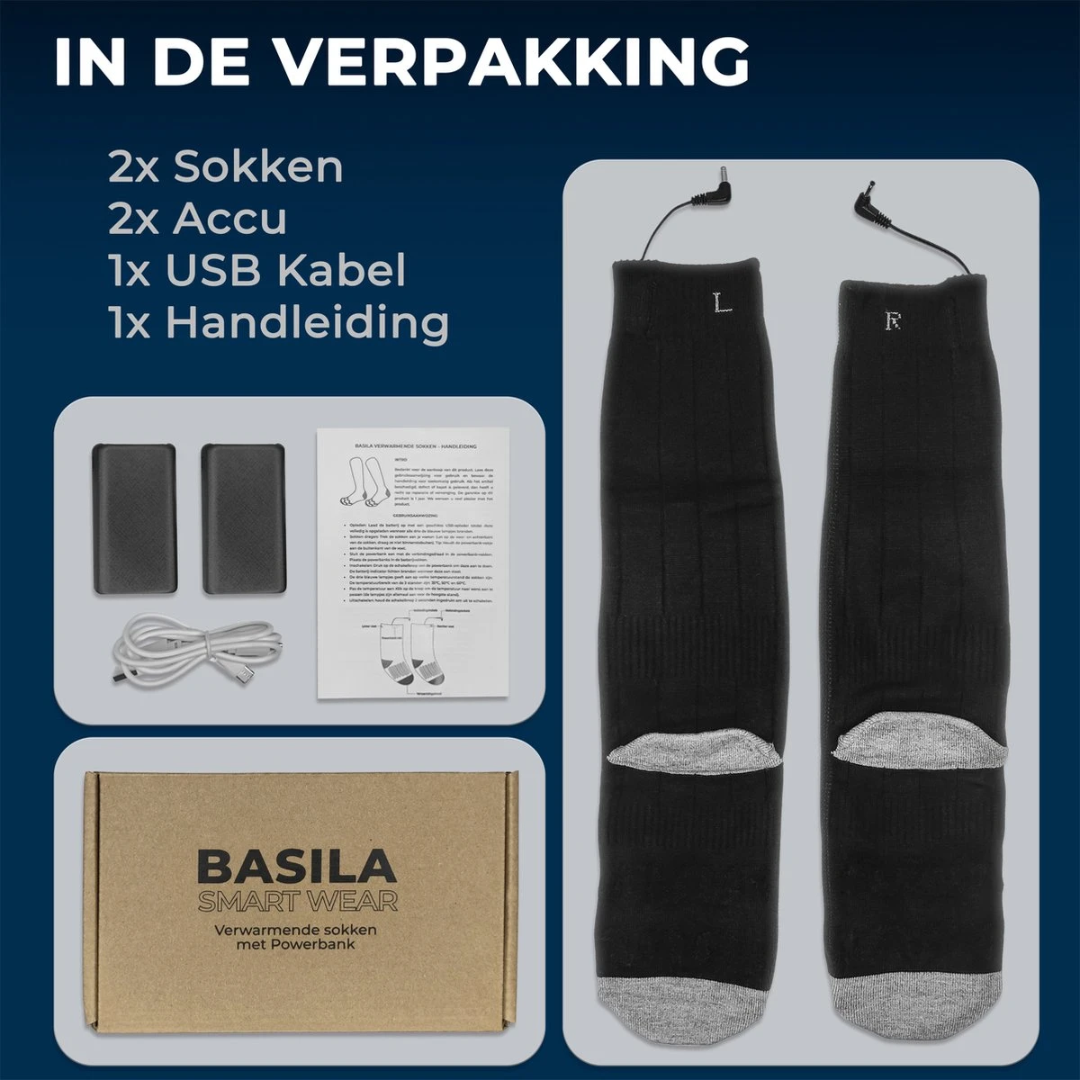 Basila® Elektrische Sokken - Zwart - Unisex Voor Vrouwen En Mannen - Free Size - 4000mAh Accu - USB Oplaadbaar - Verwarmde Sokken Met Accu 9 Basila® Elektrische Sokken - Zwart - Unisex Voor Vrouwen En Mannen - Free Size - 4000mAh Accu - USB Oplaadbaar - Verwarmde Sokken Met Accu - Afbeelding 7