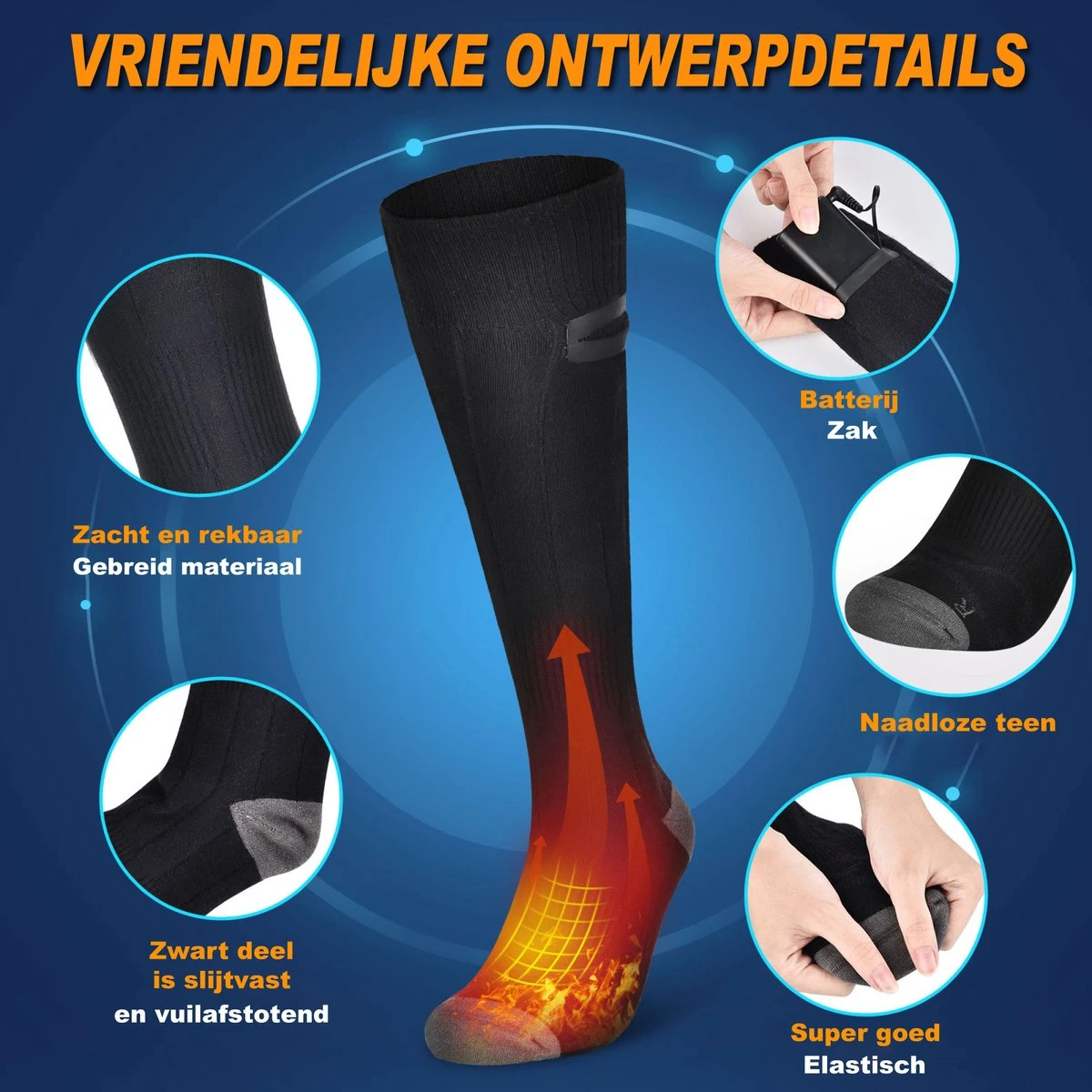 Qualitá® Verwarmde Sokken - Elektrische Sokken - Sokken - Elektrische Verwarmde Sokken - Maat 35-40 5 Qualitá® Verwarmde Sokken - Elektrische Sokken - Sokken - Elektrische Verwarmde Sokken - Maat 35-40 - Afbeelding 3