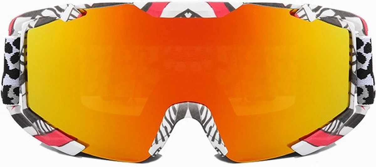 Skibril - Snowboardbril - Crossbril - Goud Rood Spiegel 4 Skibril - Snowboardbril - Crossbril - Goud Rood Spiegel - Afbeelding 2