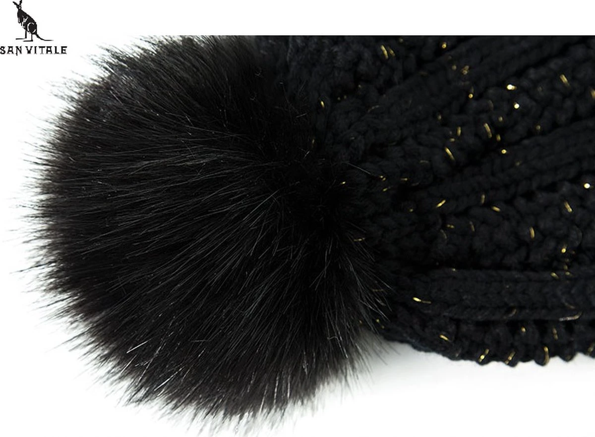 San Vitale® - Muts En Col-Sjaal - Beanie Muts - Gebreid - Warme Muts - Wintermuts - Gevoerd Wol - Zwart 12 San Vitale® - Muts En Col-Sjaal - Beanie Muts - Gebreid - Warme Muts - Wintermuts - Gevoerd Wol - Zwart - Afbeelding 10