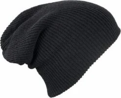 Basic Beanie Muts Dames - Zwart - One Size