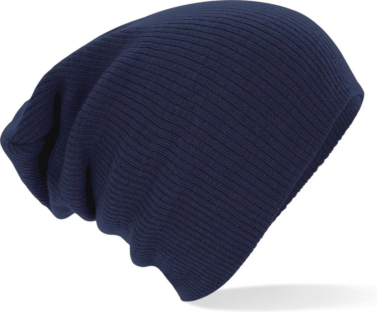 Beechfield Slouch Beanie Blauw 3 Beechfield Slouch Beanie Blauw