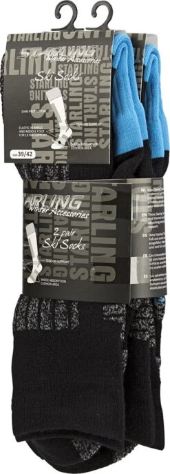 Starling Skikousen - 2-Pack - Whistler - Zwart/Grijs/Rood - 35/38 -Bol Winkel 431x1200 7