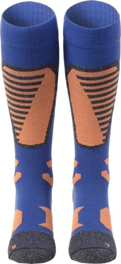 NOMAD® Skisokken Pro Merinowol 1-Pack | Maat 43/46 Blauw | Skiën / Snowboarden / Wandelen | Goede Vochtafvoer | Extra Versteviging | Ski Sokken Heren / Dames