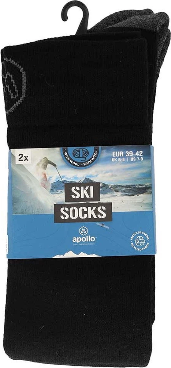 Apollo® Apollo | Skisokken Unisex | Zwart | 2-Pak | Maat 39/42 | Skisokken Heren | Skisokken Dames 5 Apollo® Apollo | Skisokken Unisex | Zwart | 2-Pak | Maat 39/42 | Skisokken Heren | Skisokken Dames - Afbeelding 3