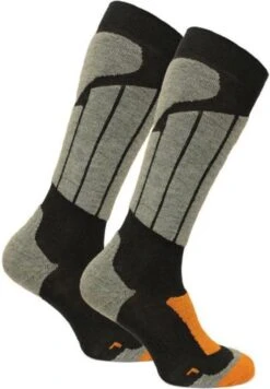 Norfolk Skisokken - Merino Wol Climayarn - Warm En Droog Thermo Skisokken Met Zonedemping - Maat 35-38 - Zwart - Aspen