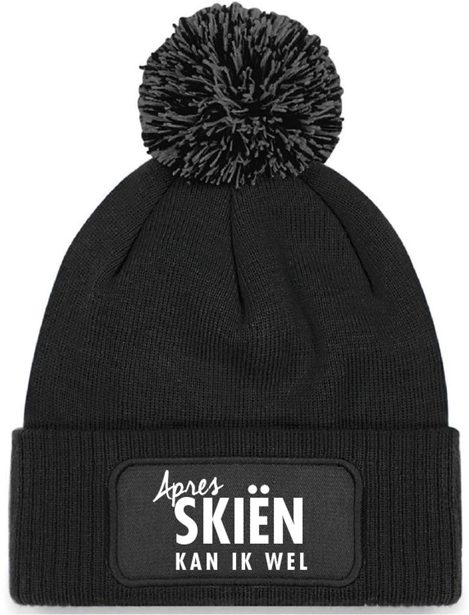Merkloos Muts Met Pompoen Zwart - Après Skiën Kan Ik Wel - SoBAD. - Beanie - Muts Heren - Muts Dames - Wintersport - One Size - Après Ski Outfit 3 Merkloos Muts Met Pompoen Zwart - Après Skiën Kan Ik Wel - SoBAD. - Beanie - Muts Heren - Muts Dames - Wintersport - One Size - Après Ski Outfit